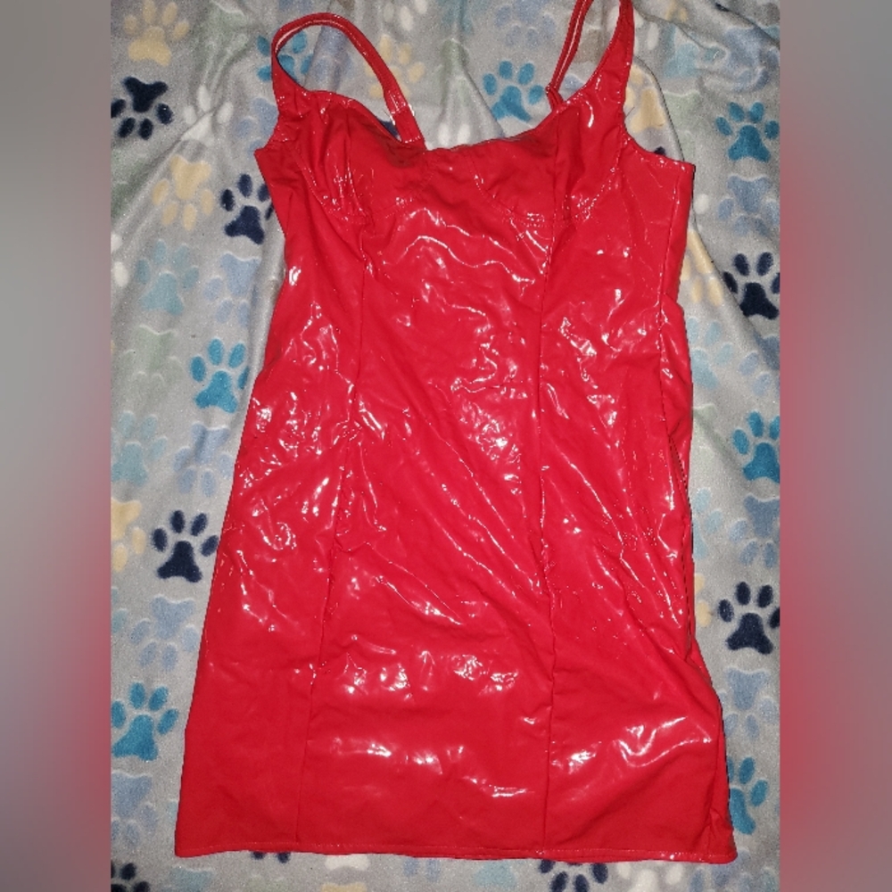 Red Women's Vinyl Dress